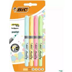 Zakreślacz BIC HIGHLIGHTER GRIP pastelowe kolory opakowanie 4 szt. 964859