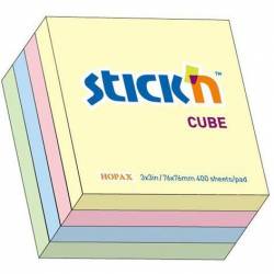 Bloczek STICK"N 76x76mm 400k mix 4 kolory pastelowe 21013