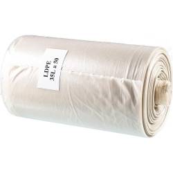 Worki na śmieci 35L (50 sztuk) LDPE przezroczyste