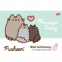 Blok techniczny A4 10k biały 190g. PUSHEEN Unipap