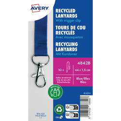 Smycz z karabińczykiem (10 sztuk) 440x15mm niebieska 4842B AVERY