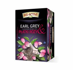 Herbata Big-Active czarna earl grey i płatki róży, 20 torebek