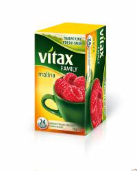 Herbata VITAX family malina, 24 saszetki bez zawieszki