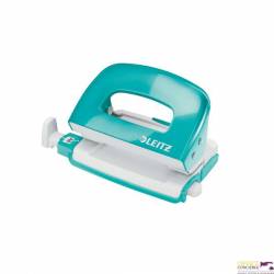 Dziurkacz mini LEITZ WOW metalowy turkusowy 50601051