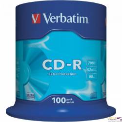 Płyta CD-R VERBATIM CAKE(100) Extra Protection 700MB x52    43411