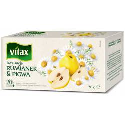 Herbata owocowo-ziołowa VITAX INSPIRATIONS (20 torebek z zawieszką) 33g Rumianek & Pigwa