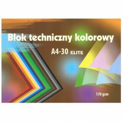 Blok technoczny kolorowy A4 30k 170g KRESKA