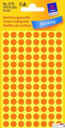 Etykiety ZF Q8mm     3178pomarańczowe neon kółka