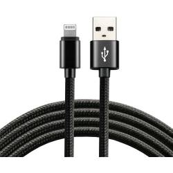 Kabel USB - Apple Lightning EVERACTIVE 200cm, 2,4A, czarny