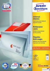 Etykiety ZF A4 70x41mm (100 arkuszy) białe 3481 AVERY ZWECKFORM