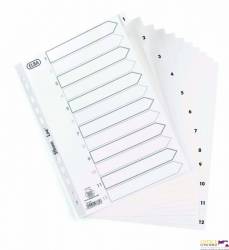 Przekładki numeryczne ELBA A4 1-12 białe PP 100204771
