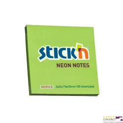 Bloczek STICK"N 76x76mm zielony neonowy 100k 21167 STICK"N