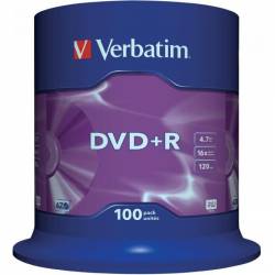 Płyta DVD+R VERBATIM CAKE(100) Matt Silver 4.7GB x16        43551