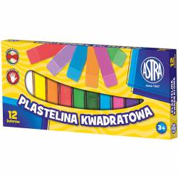 Plastelina Astra z brokatem 12 kolorów; 303107001 ASTRA