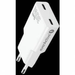 Ładowarka sieciowa 230V EVERACTIVE SC-385Q 2xUSB-C 30W biała