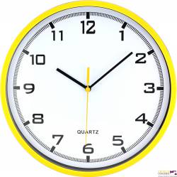 Zegar ścienny plastikowy, 255 mm E01.2478 MPM Żółty