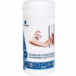 Ściereczki do czyszczenia ekranów LCD/TFT/LED CLEVERTON tuba 100sztuk