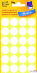 Etykiety ZF Q18mm    3170białe kółka