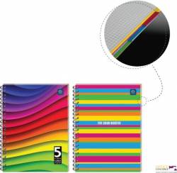 Kołozeszyt A4 100 kartek z kolorowymi brzegami, INTERDRUK