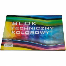 Blok techniczny A4 20k kolorowy EXCELLENT POLIGRAF