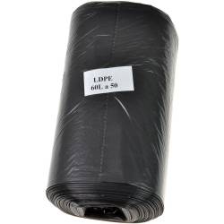 Worki na śmieci 60L (50 sztuk) LDPE czarne