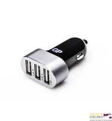 Ładowarka samochodowa USB (2x2.4A + 1.5A), GP czarna GPACECC61000