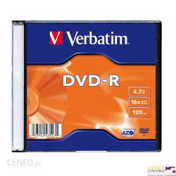 Płyta DVD-R VERBATIM SLIM 4.7GB x16               43557