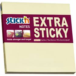 Notes sam. EXTRA STICKY 76x76 żółty pastel 90 kartek STICK`N 21660