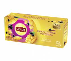 Herbata Lipton Mango i czarna porzeczka, 20 torebek