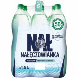 Woda mineralna NAŁĘCZOWIANKA 1,5L (6szt) delikatnie gazowana z kaucją