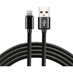 Kabel USB - Apple Lightning EVERACTIVE 100cm, 2,4A, czarny