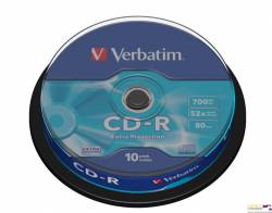 Płyta CD-R VERBATIM CAKE(10) Extra Protection 700MB x52    43437