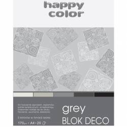 Blok DECO GREY HAPPY COLOR A4 20ark.170g 5 ko lorów HA 3717 2030-082