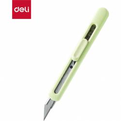 Nożyk biurowy LonGreen ostrze łamane 9mm zielony EM411-GR DELI