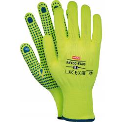 Rękawice REIS RNYDO-FLUO SE poliestrowe nakrapiane pcv seledynowe fluorescencyjne roz.8/M