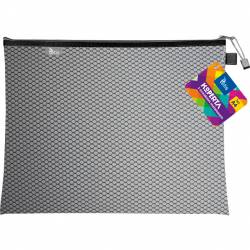 Koperta A4 z suwakiem metalowym CZARNA BT605-V TETIS