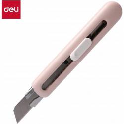 Nożyk biurowy Linfini ostrze łamane 18mm różowy EM530P DELI