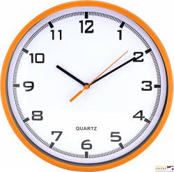 Zegar ścienny plastikowy, 255 mm E01.2478 MPM Pomarańczowy