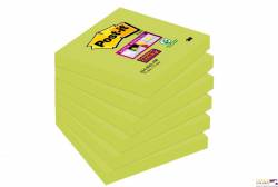 Bloczki 3M POST-IT 76x76mm zielone Super Sticky 6x90kartek 654-6SS-AW-EU
